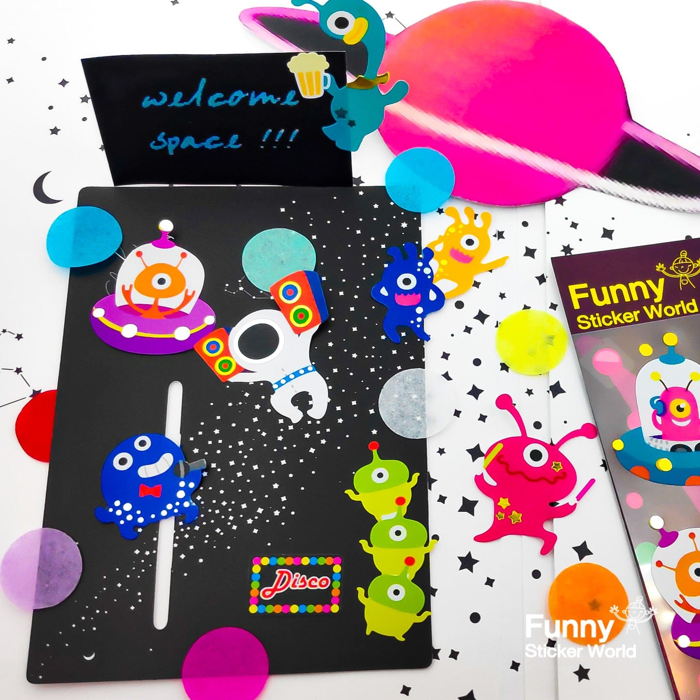 Alien Space Night Sticker