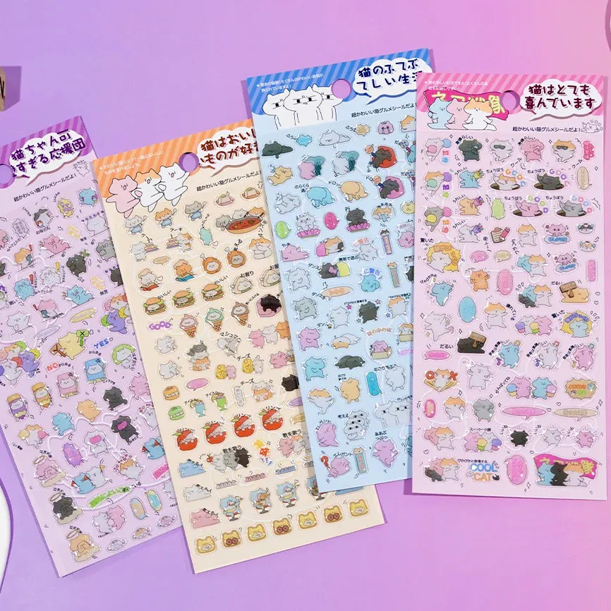 Japanese Cat Gel Assortment Stickers