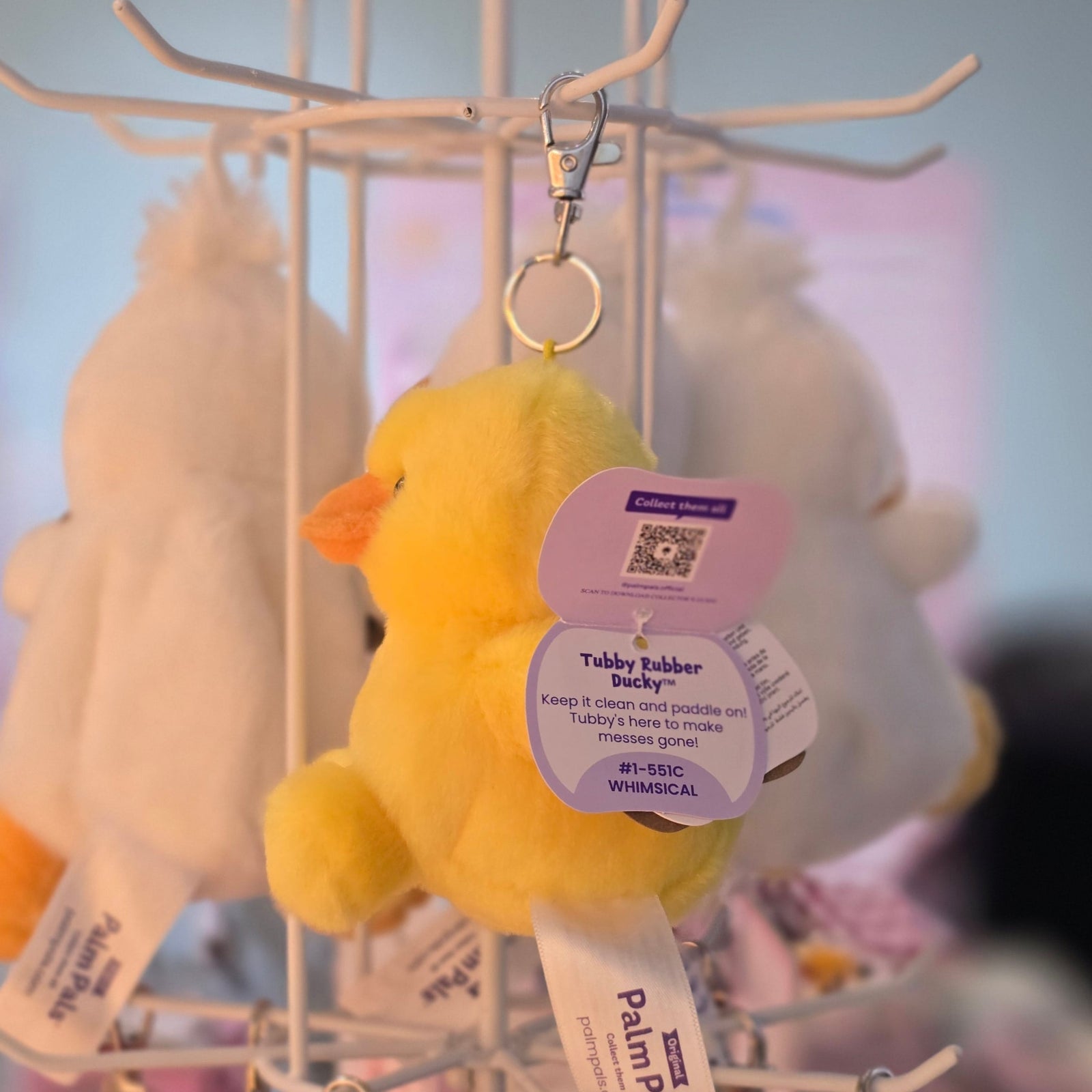 Tubby Rubber Ducky Palm Pals Clip-On Plush