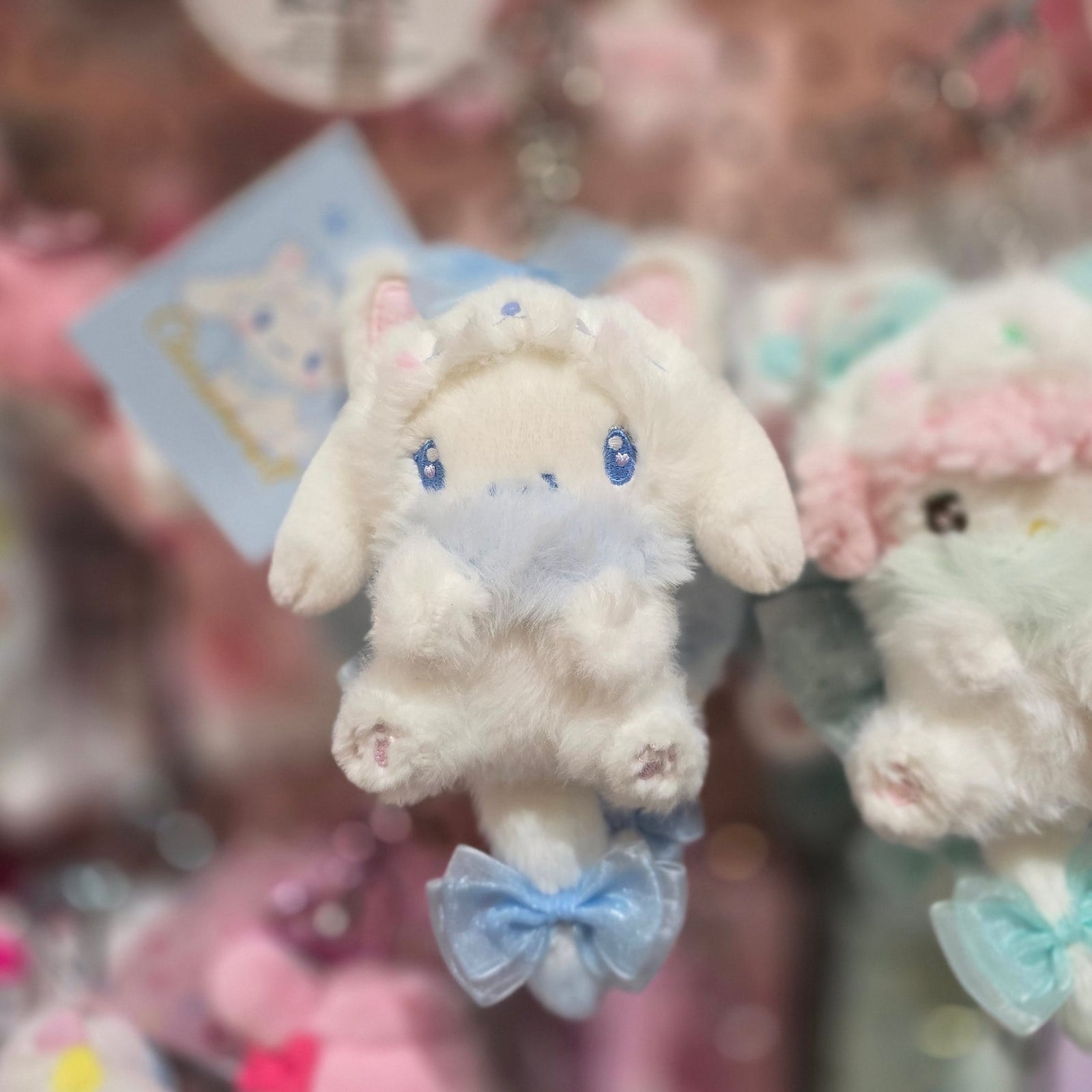 Cinnamoroll Kitten Bow Plush Keychain