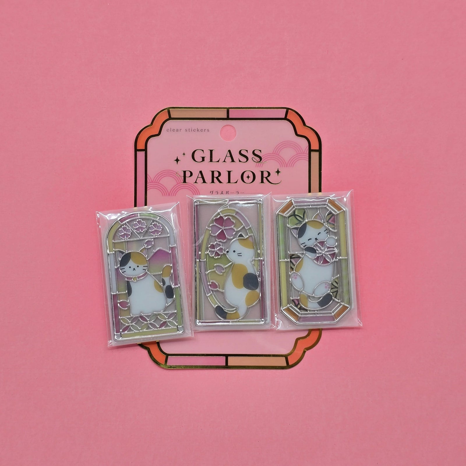 Calico Cat Glass Parlor Stained Glass Flake Stickers