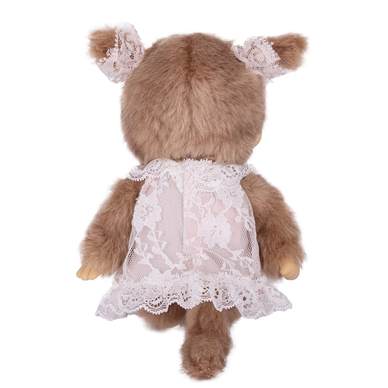 Monchhichi White Lace Dress Beige Girl 8" Plush
