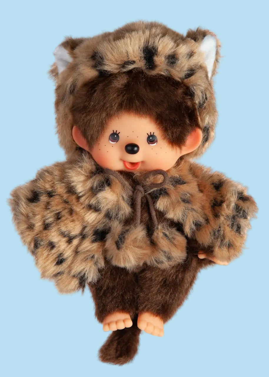 Monchhichi Girl Leopard Hood 8" Plush
