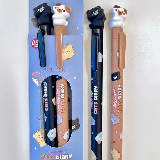 Cats Diary Sharing Set Gel Pen 2 Pack