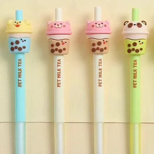 Pastel Boba Animal Retractable Gel Pen