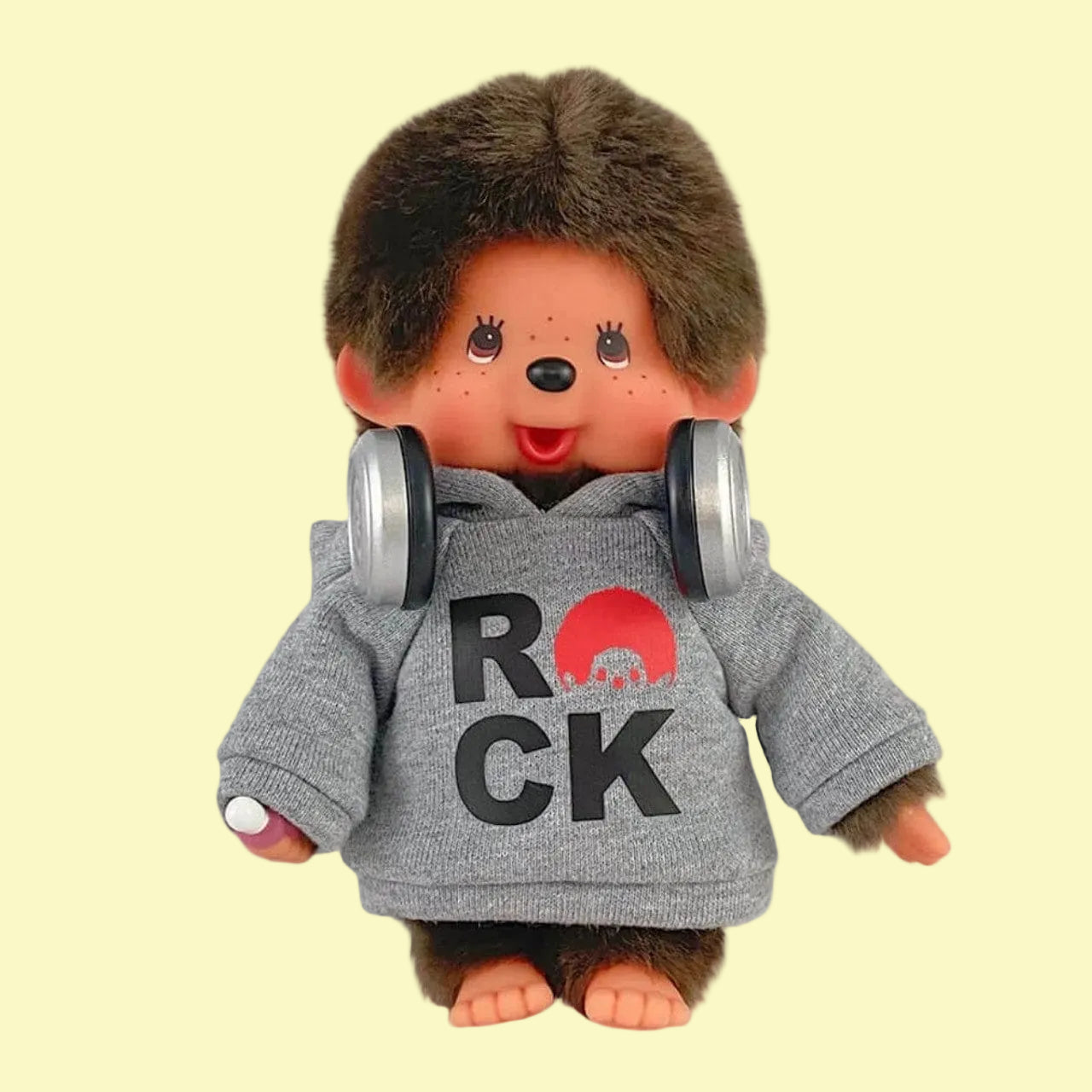 Boy Monchhichi in ROCK Hoodie w/ Headphones 8" Plush