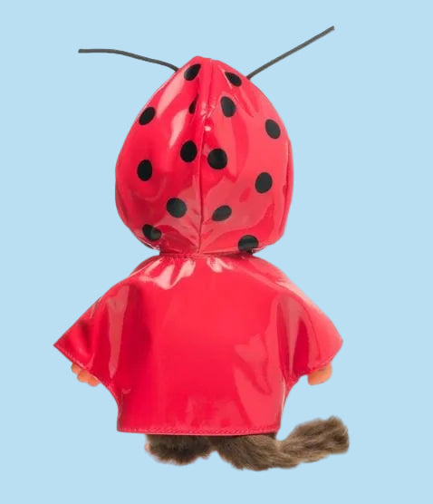 Boy Monchhichi in Ladybug Raincoat 8" Plush