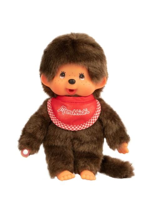 Classic Boy Monchhichi 8" Plush with Red Bib