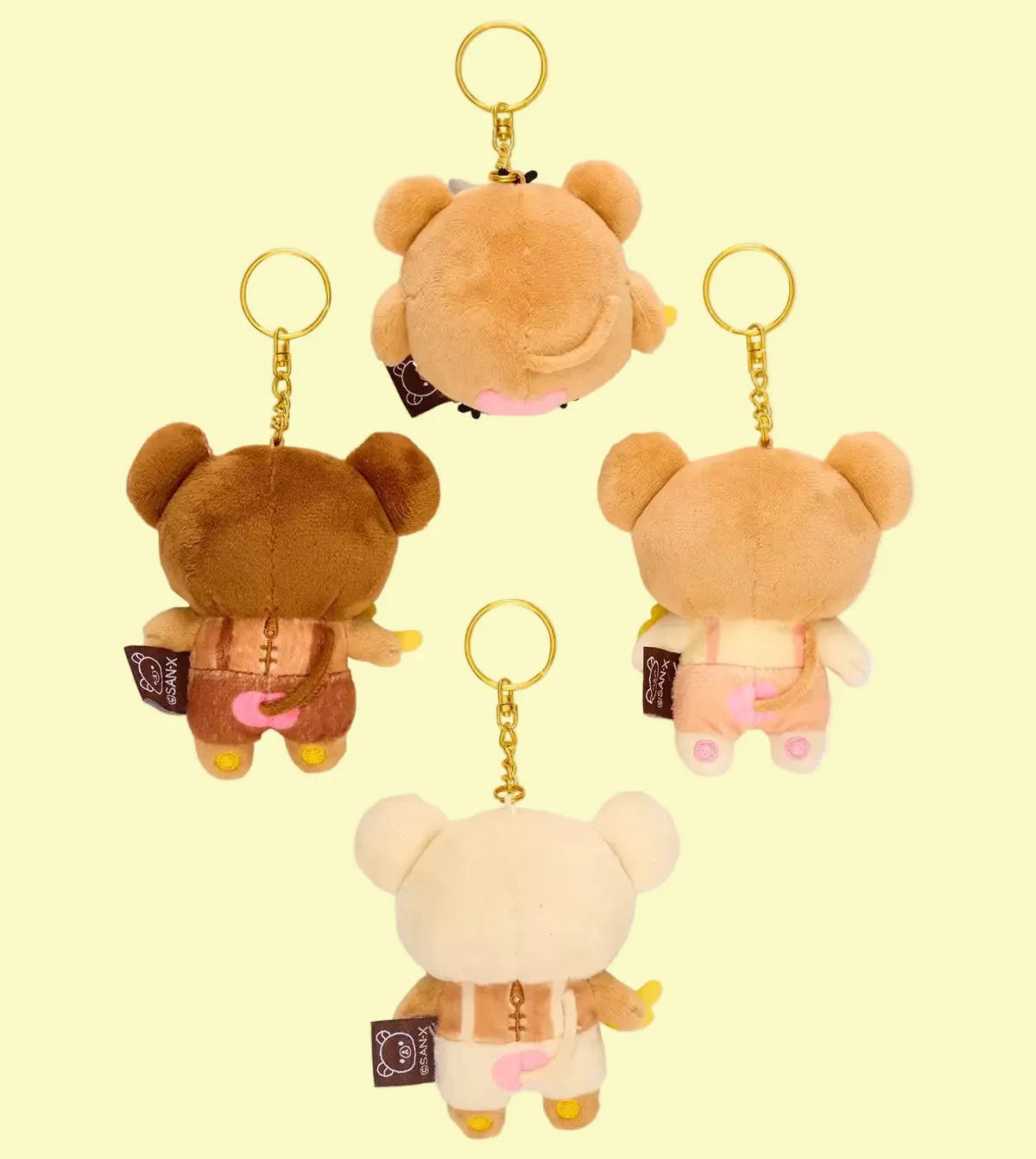 Four design keychain - back of view.