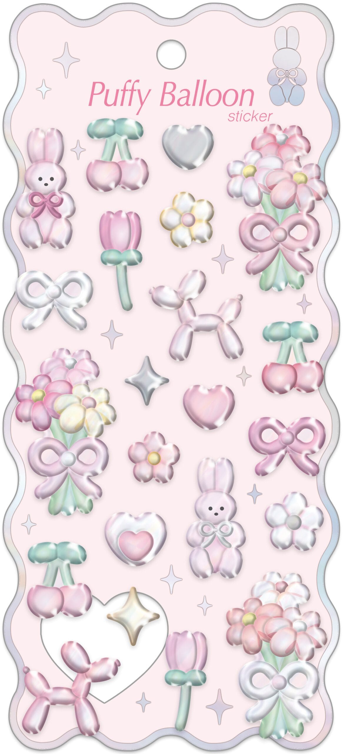 Pink Balloon Bonbon Drop Stickers