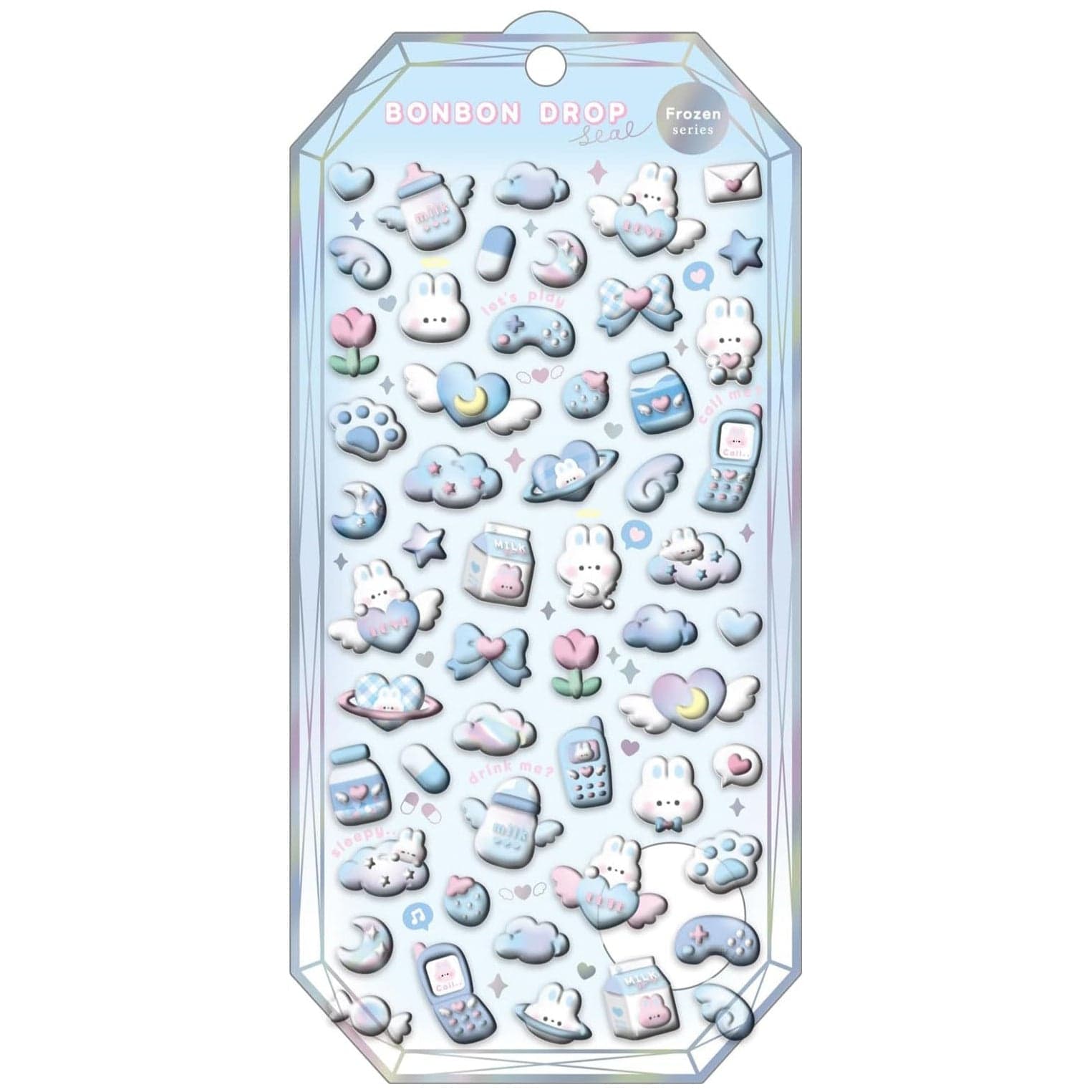 Light Blue Bunny Frozen Bonbon Drop Q-Lia Stickers