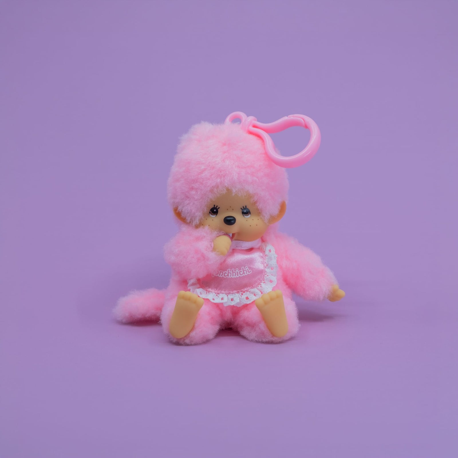 Monchhichi Light Pink Lace Satin Keychain
