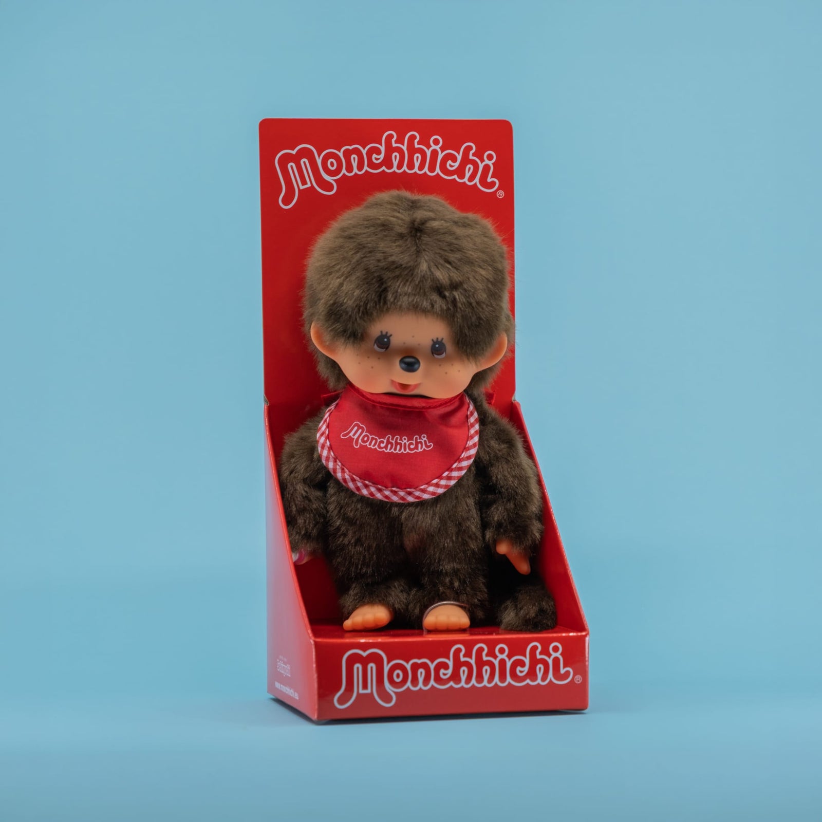 Classic Boy Monchhichi 8" Plush with Red Bib