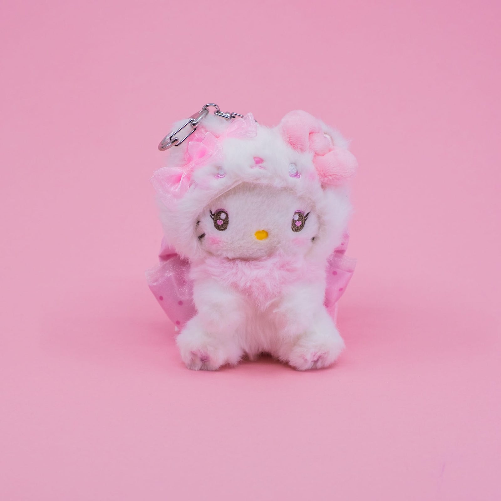 Hello Kitty Kitten Bow Plush Keychain