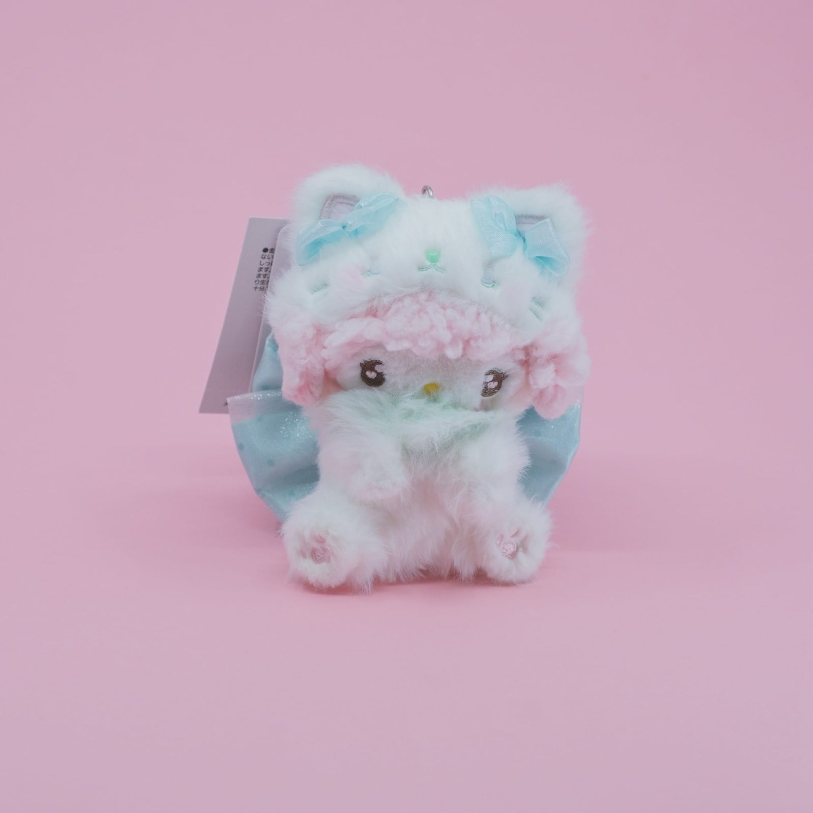 My Sweet Piano Kitten Bow Plush Keychain