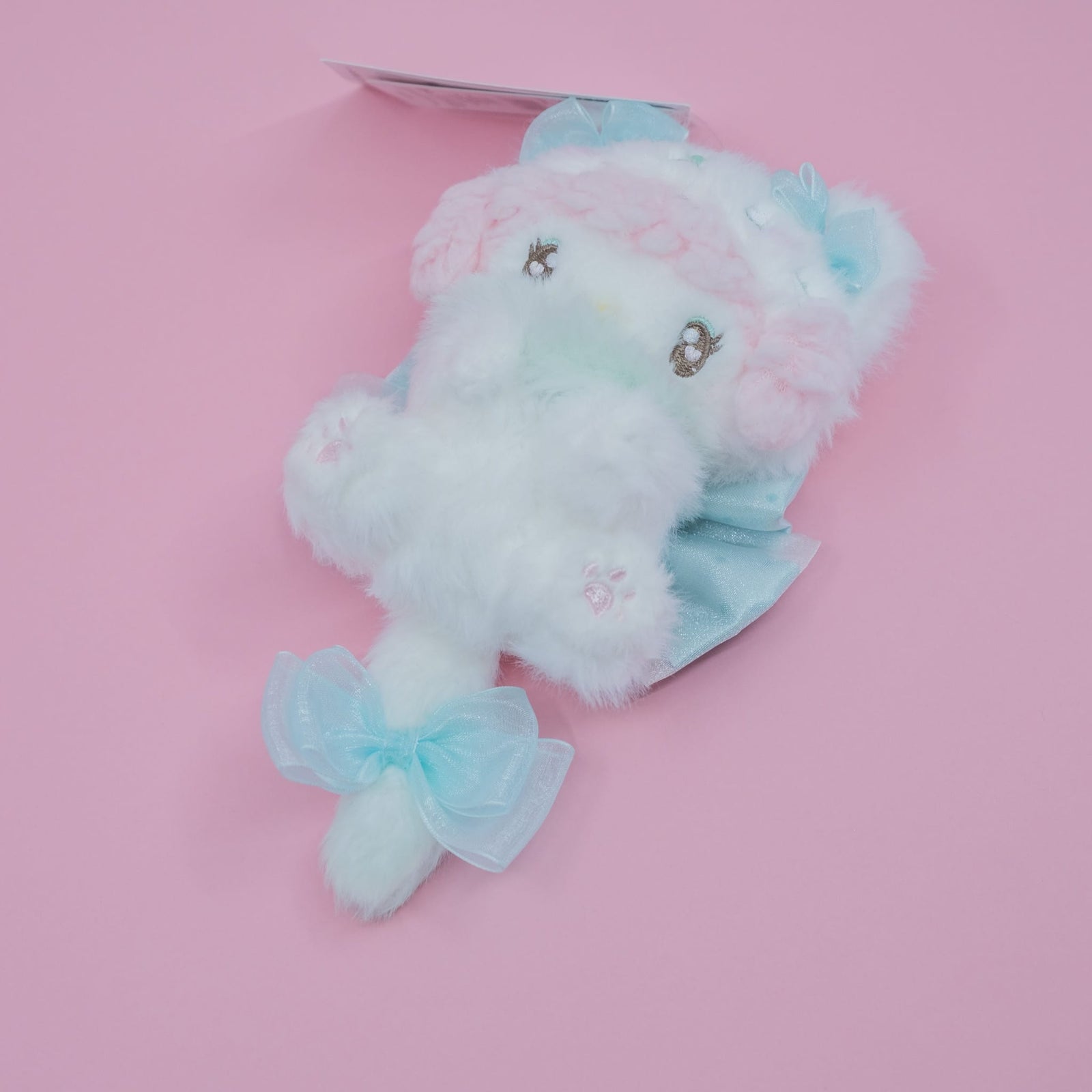 My Sweet Piano Kitten Bow Plush Keychain