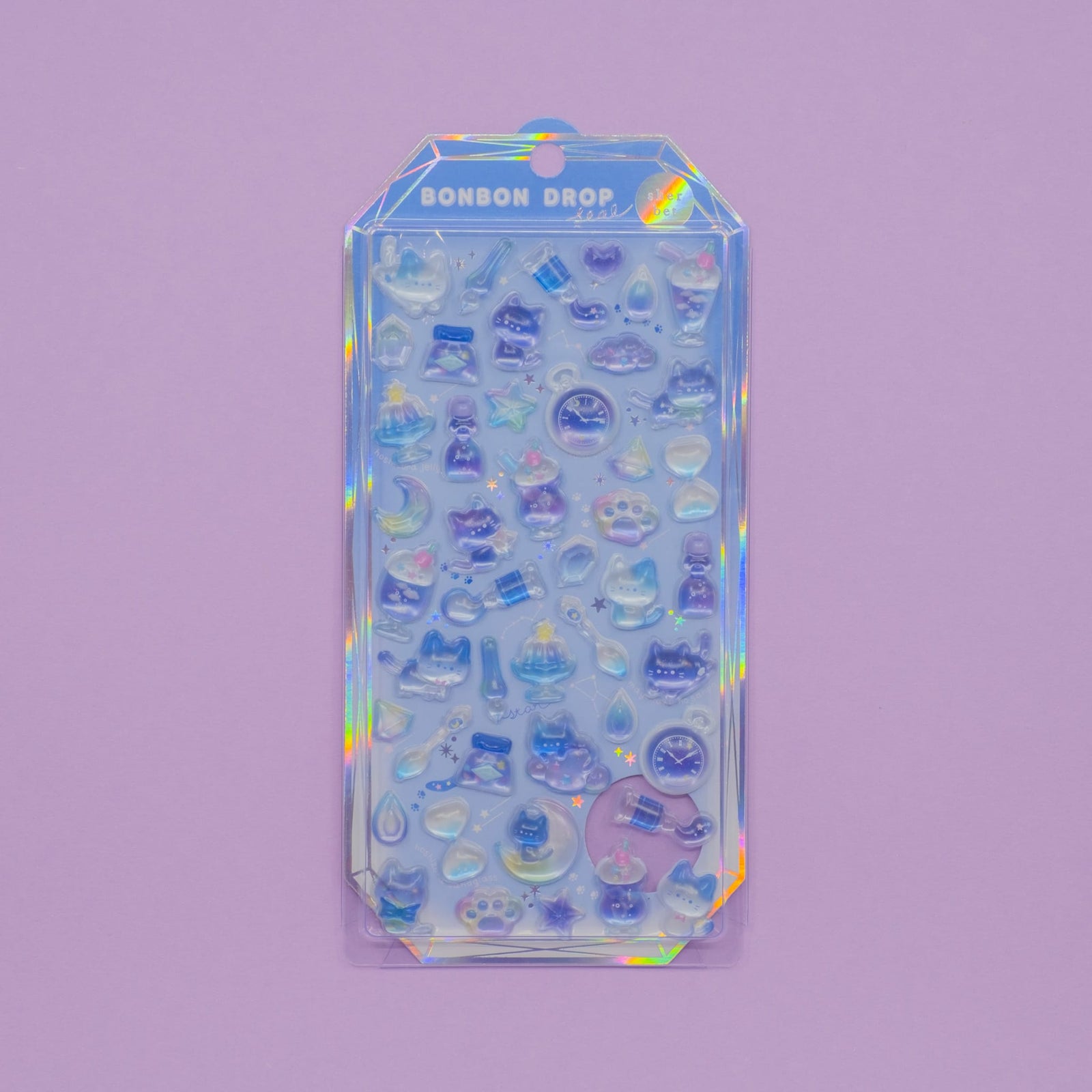Dark Blue Cat Frozen Bonbon Drop Q-Lia Stickers