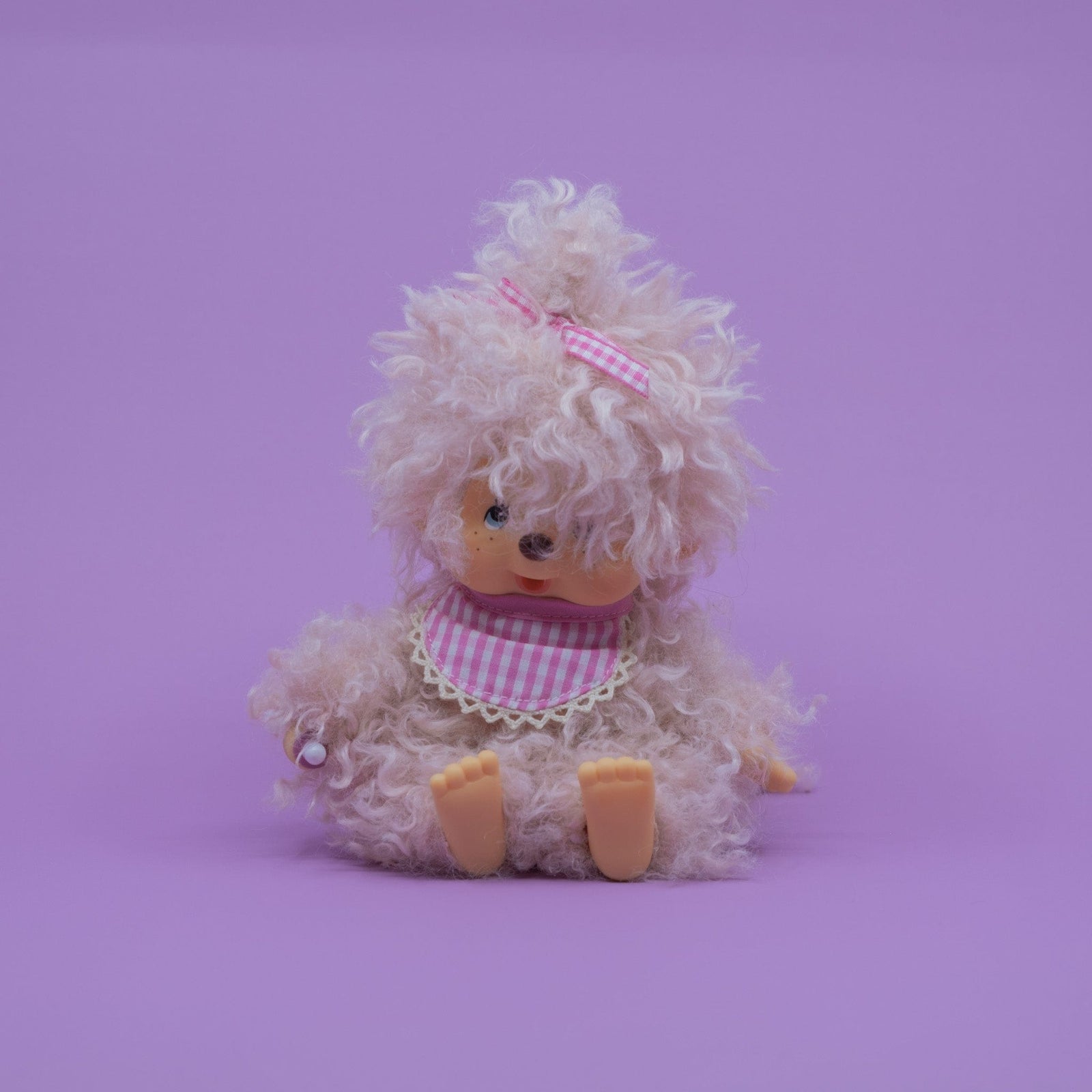 Monchhichi Fluffy Pink Beige 8" Plush