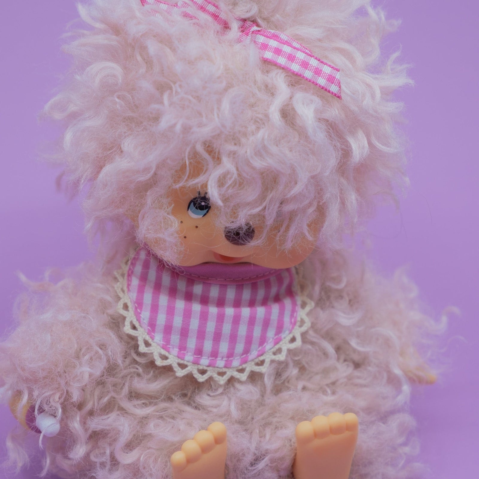 Monchhichi Fluffy Pink Beige 8" Plush