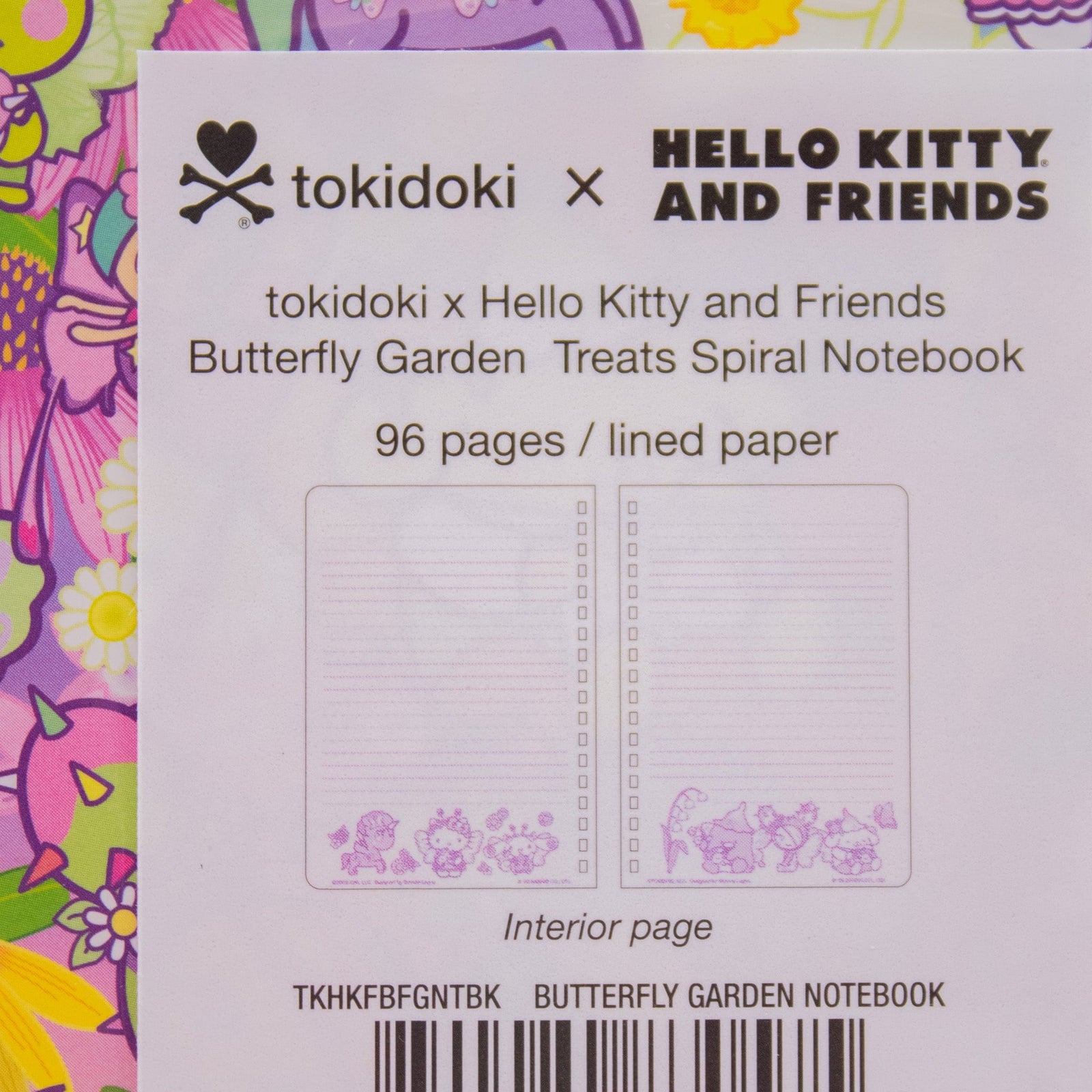 tokidoki x Hello Kitty Friends Butterfly Garden Spiral Notebook