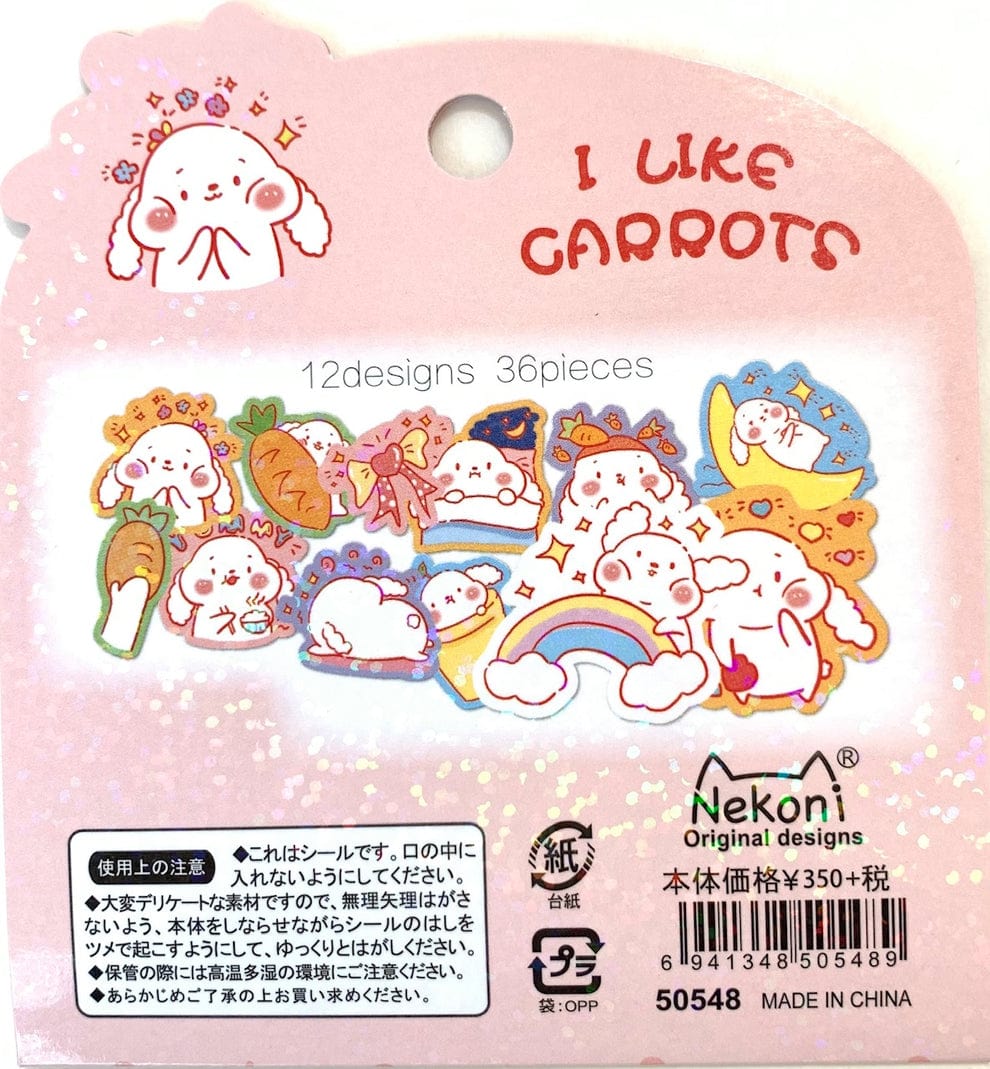 Floppy Bunny Glittery Sticker Flakes
