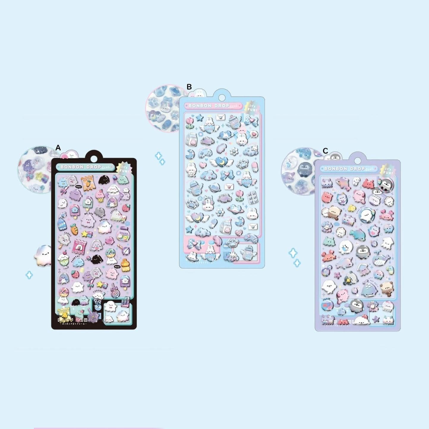 Light Blue Bonbon Drop Q-Lia Stickers