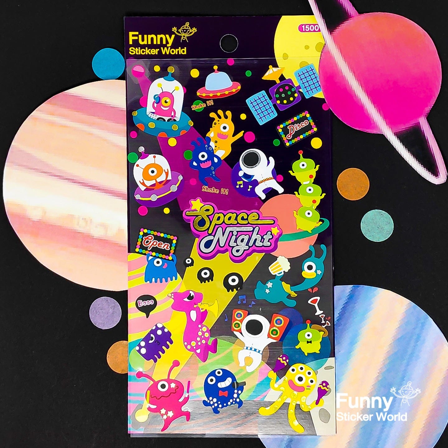 Alien Space Night Sticker