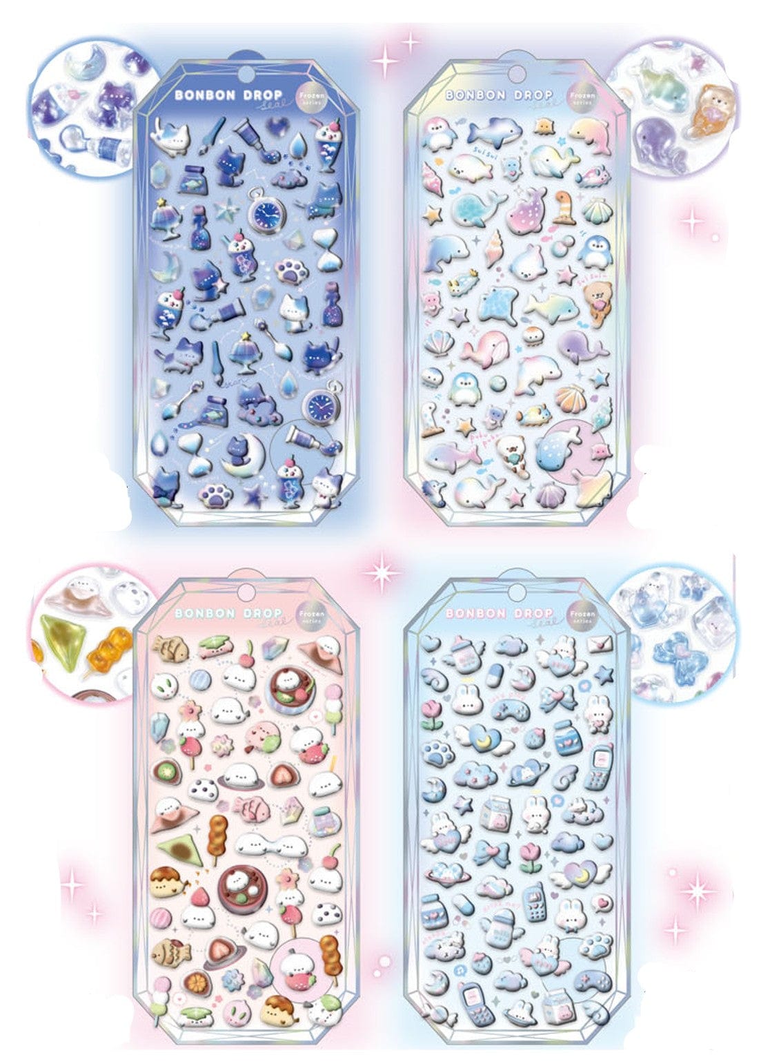Light Blue Bunny Frozen Bonbon Drop Q-Lia Stickers