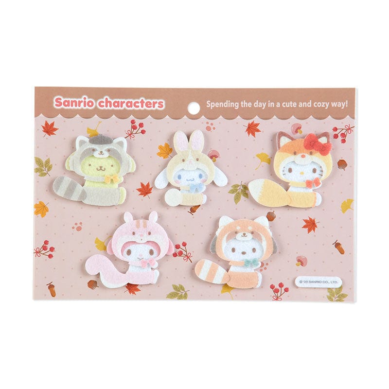 Sanrio Characters Forest Mix Fuzzy Large Stickers
