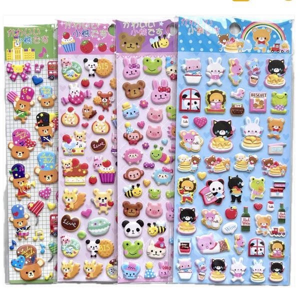 Kawaii Animals Assorted Puffy Stickers- Random Selection