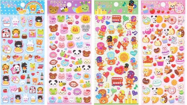 Kawaii Animals Assorted Puffy Stickers- Random Selection