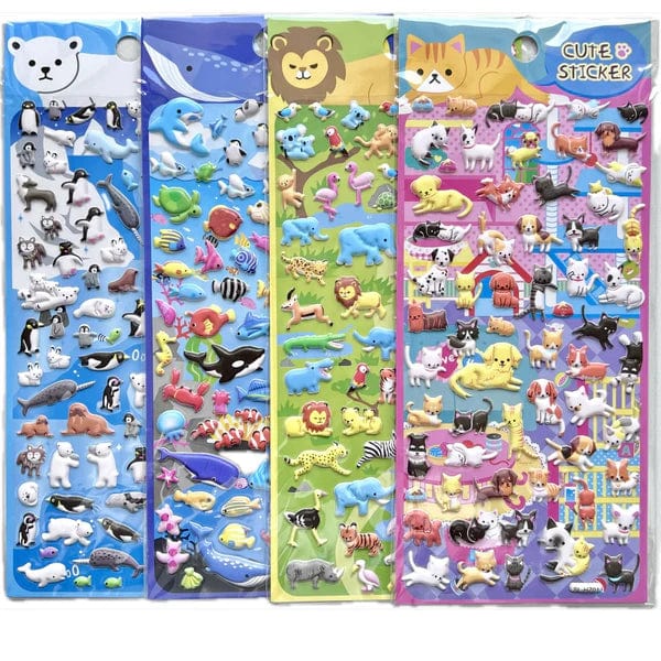 Animals Assorted Puffy Stickers- Random Selection