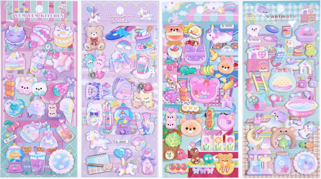 Cozy Kawaii Life Assorted Puffy Stickers- Random Selection