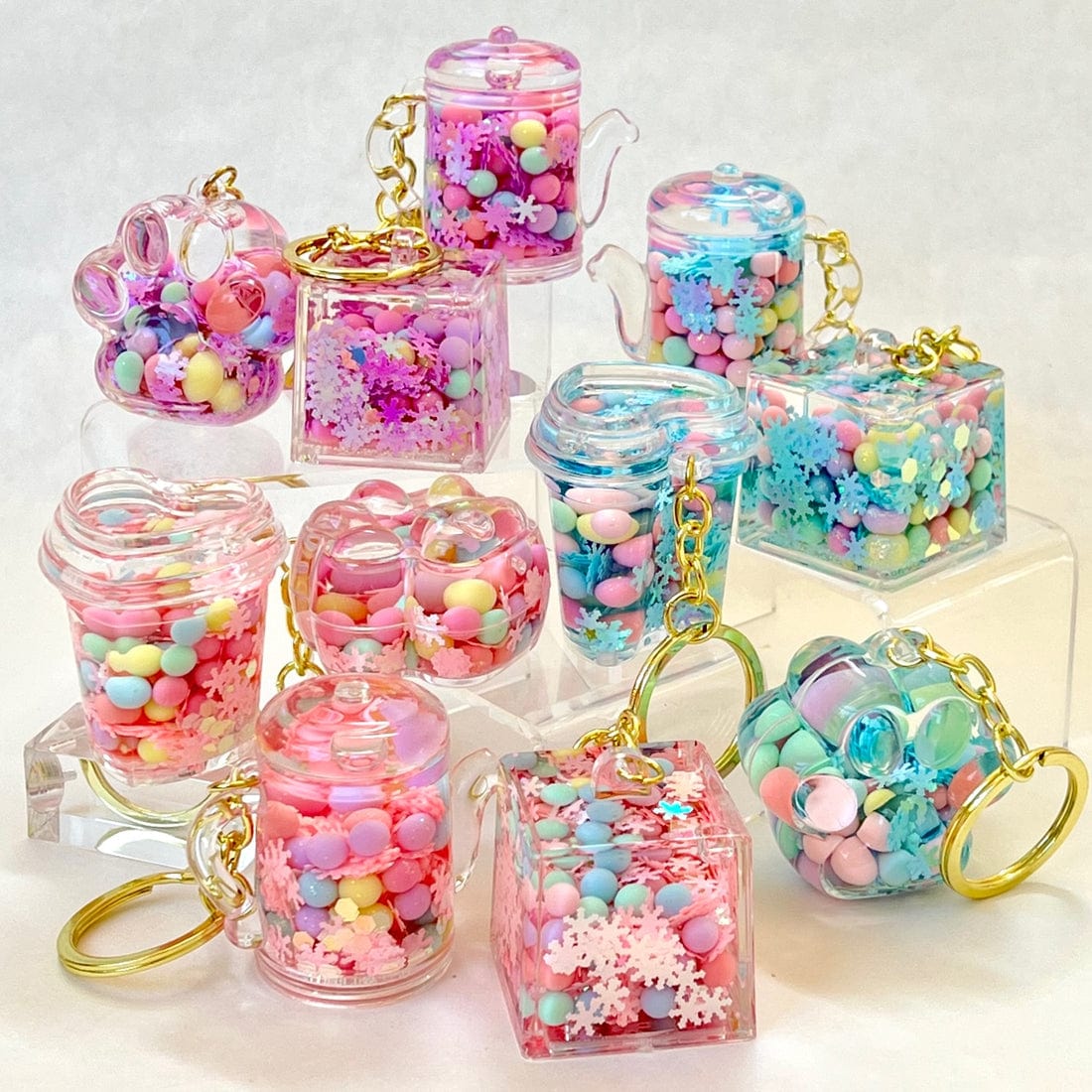 Colorful Confetti Floating Keychain