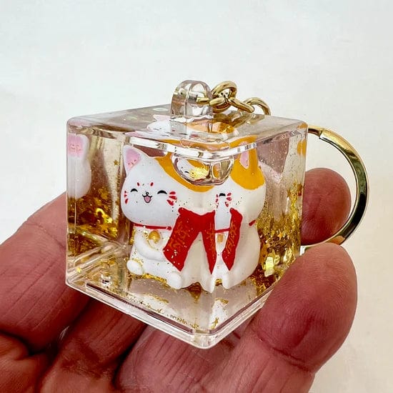 Lucky Cat Good Fortune Floating Keychain- Random Selection