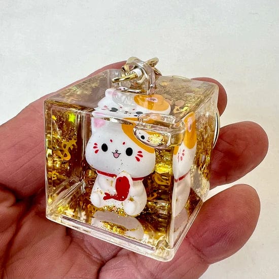 Lucky Cat Good Fortune Floating Keychain- Random Selection