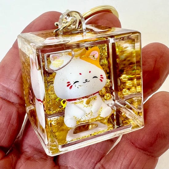 Lucky Cat Good Fortune Floating Keychain- Random Selection