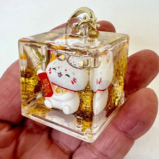 Lucky Cat Good Fortune Floating Keychain- Random Selection