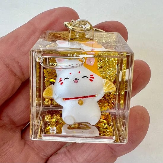 Lucky Cat Good Fortune Floating Keychain- Random Selection