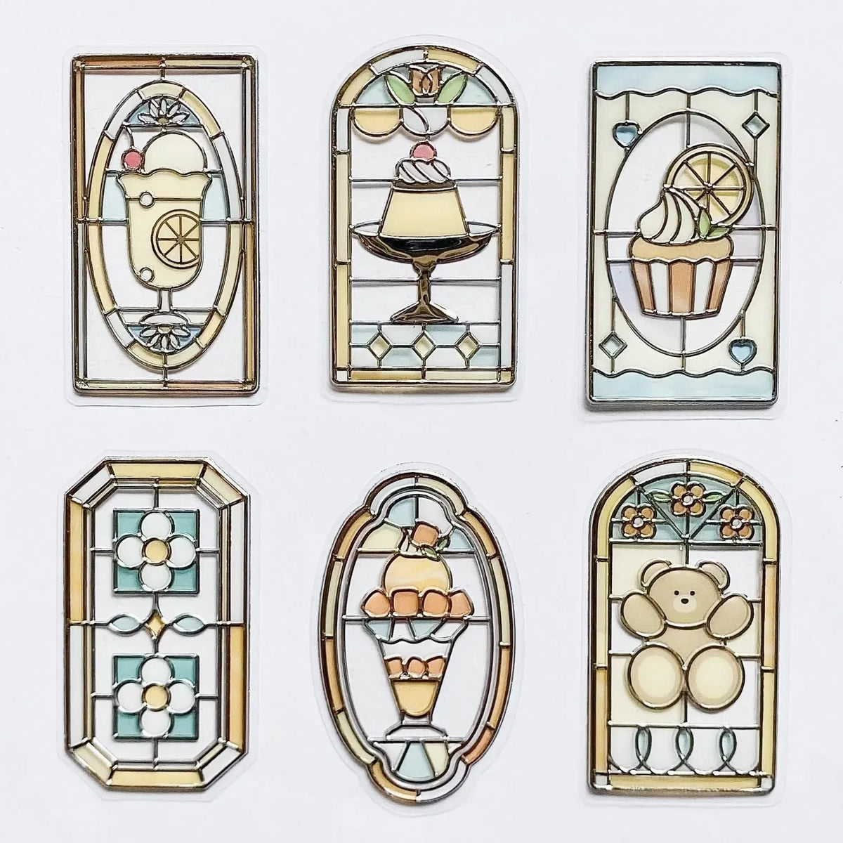 Lemon Glass Glass Parlor Stained Glass Flake Stickers