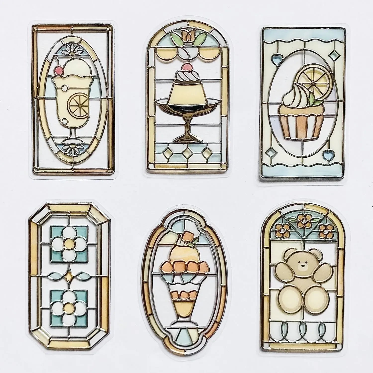Lemon Glass Glass Parlor Stained Glass Flake Stickers