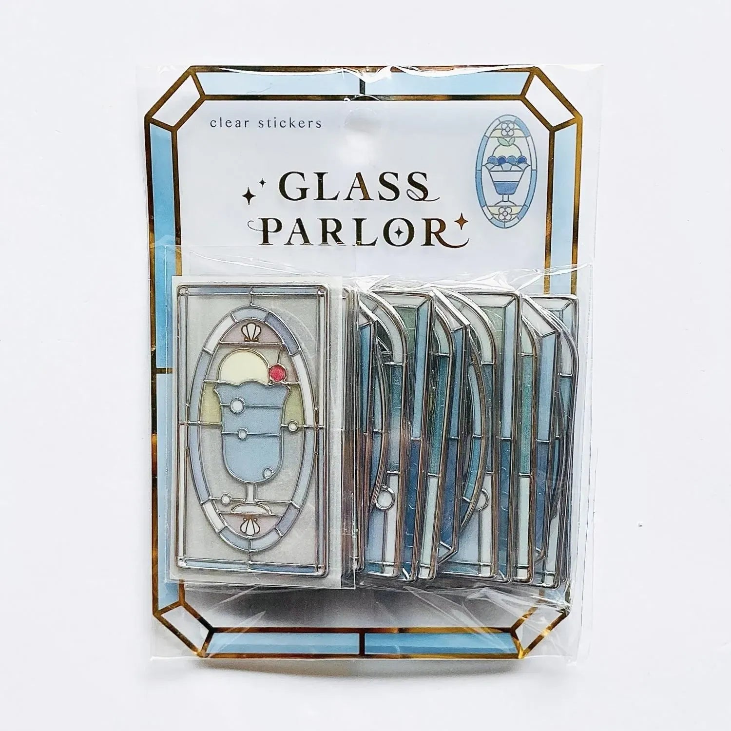 Cream Soda Glass Parlor Stained Glass Flake Stickers