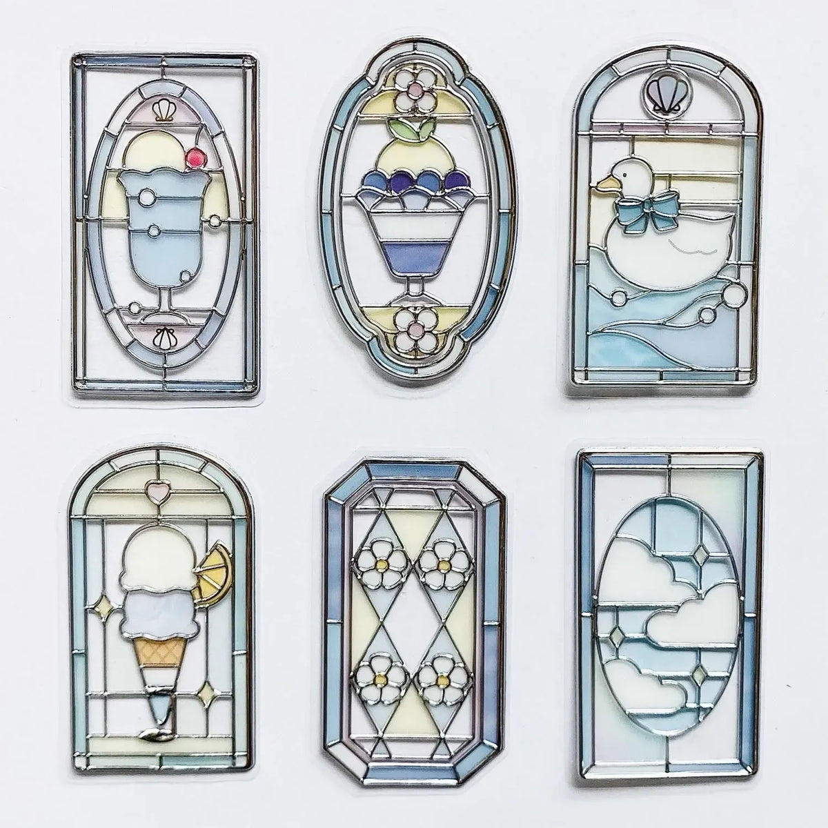Cream Soda Glass Parlor Stained Glass Flake Stickers