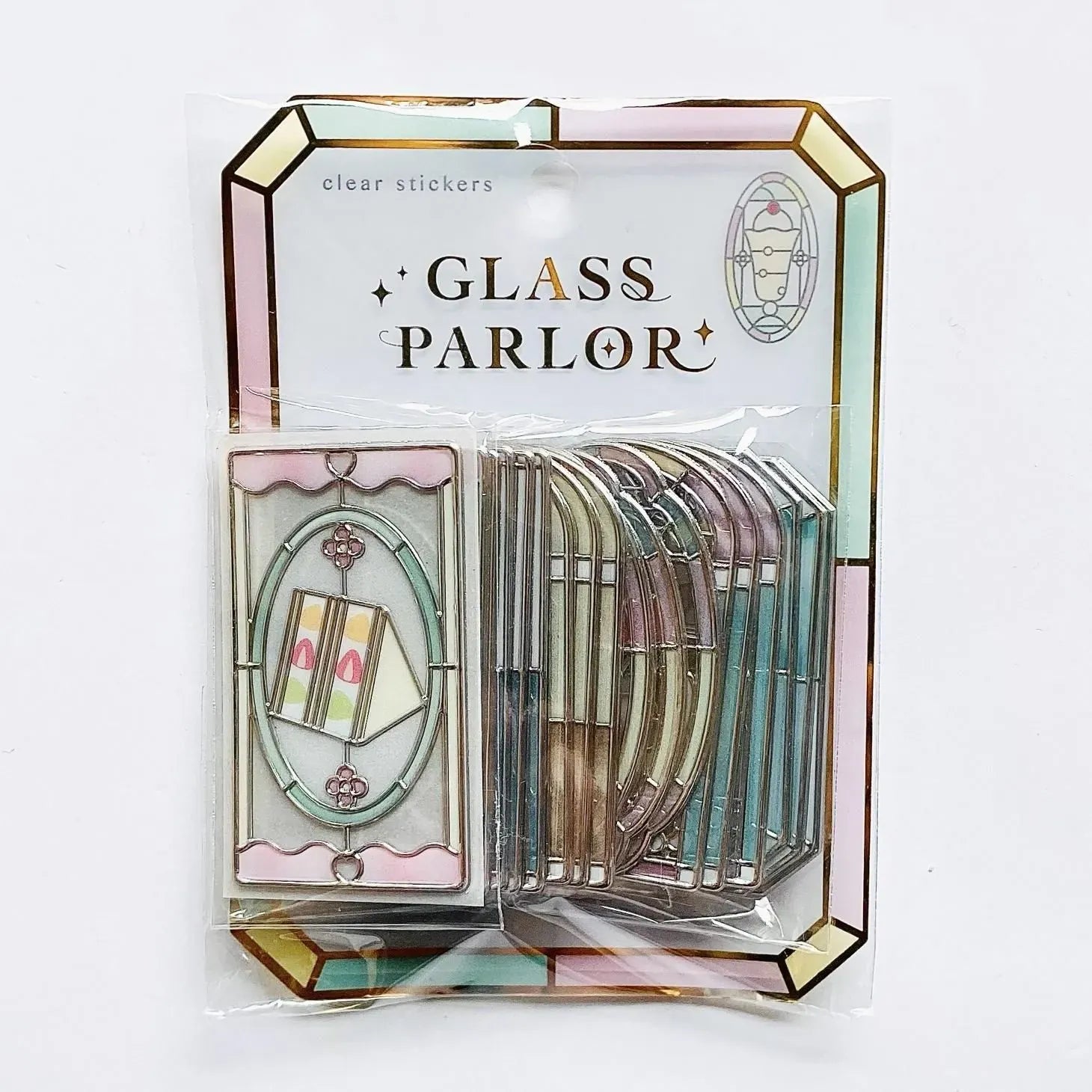 Sandwich and Cat Glass Parlor Stained Glass Flake Stickers