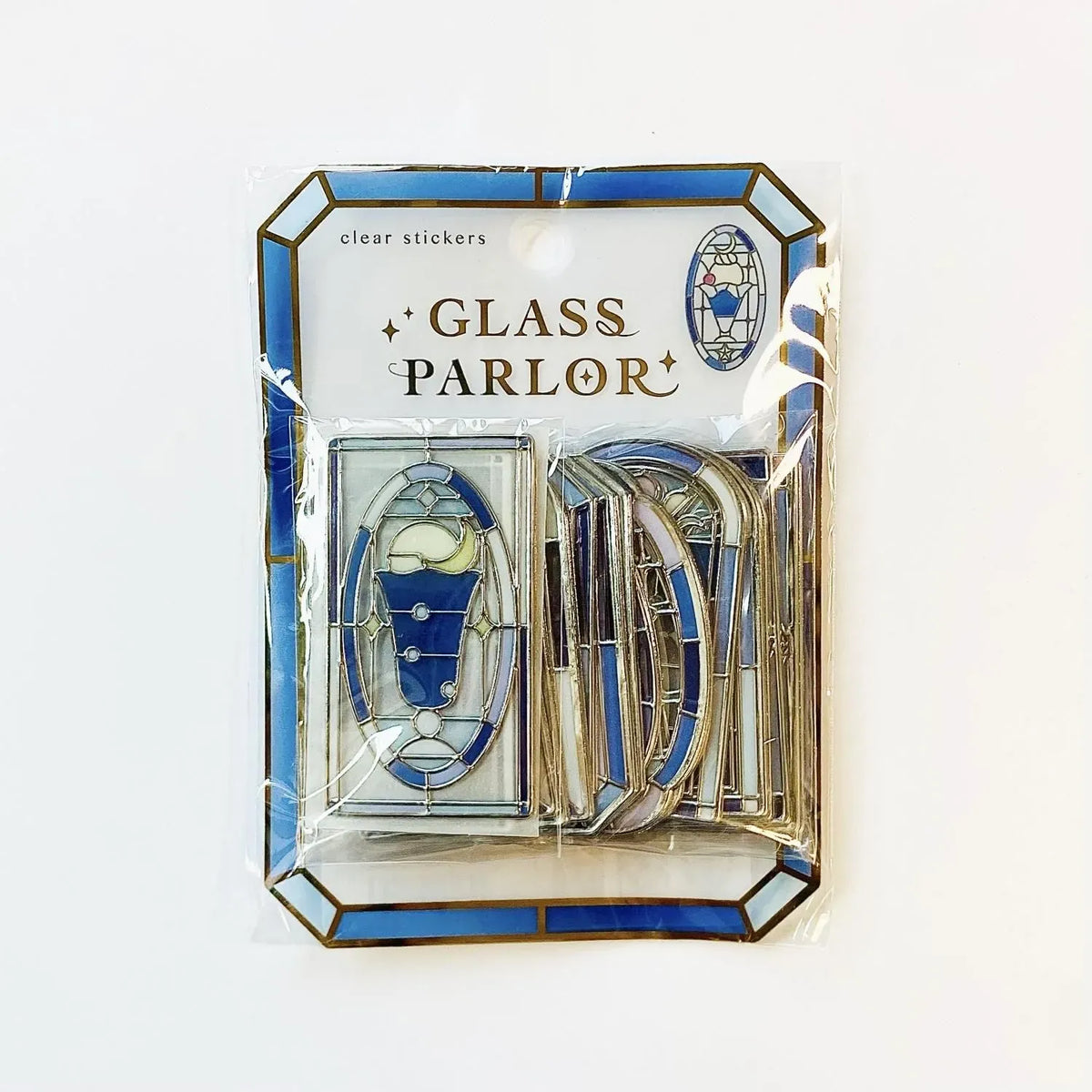Midnight Blue Glass Parlor Stained Glass Flake Stickers