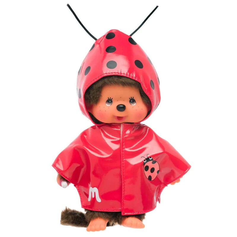 Girl Monchhichi in Ladybug Raincoat 8" Plush