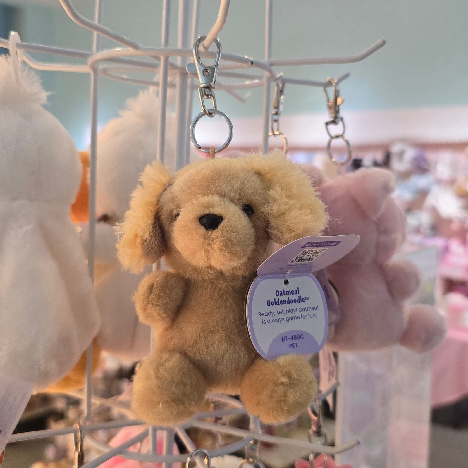 Oatmeal Goldendoodle Clip-On Palm Pals Plush