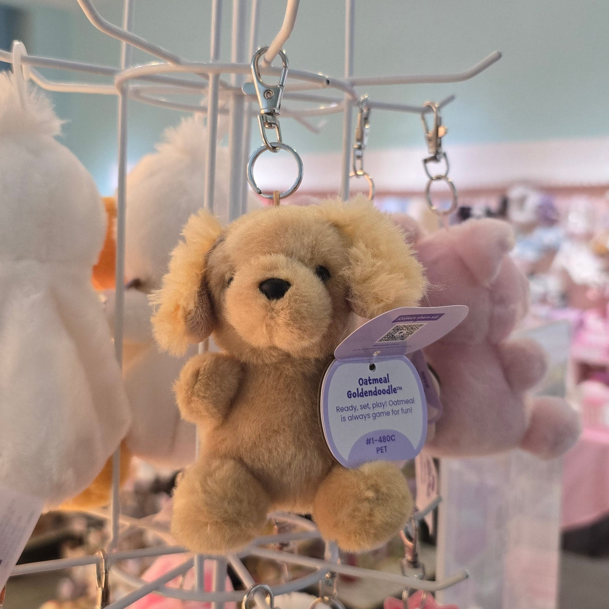 Oatmeal Goldendoodle Clip-On Palm Pals Plush