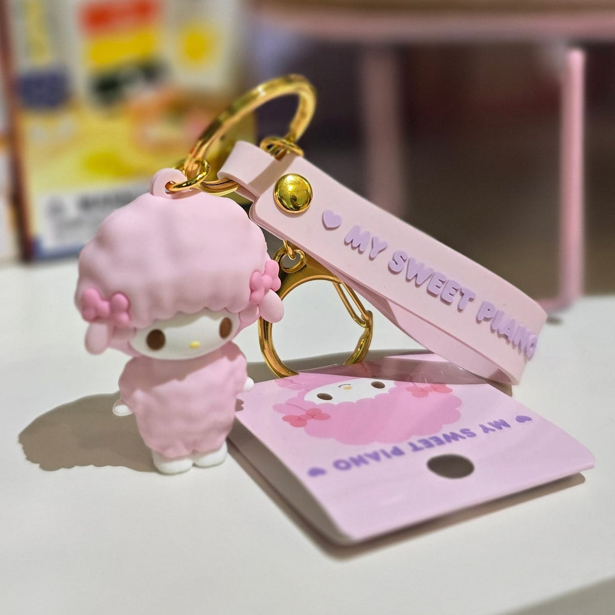 My Sweet Piano Rubber Keychain with Character Mascot