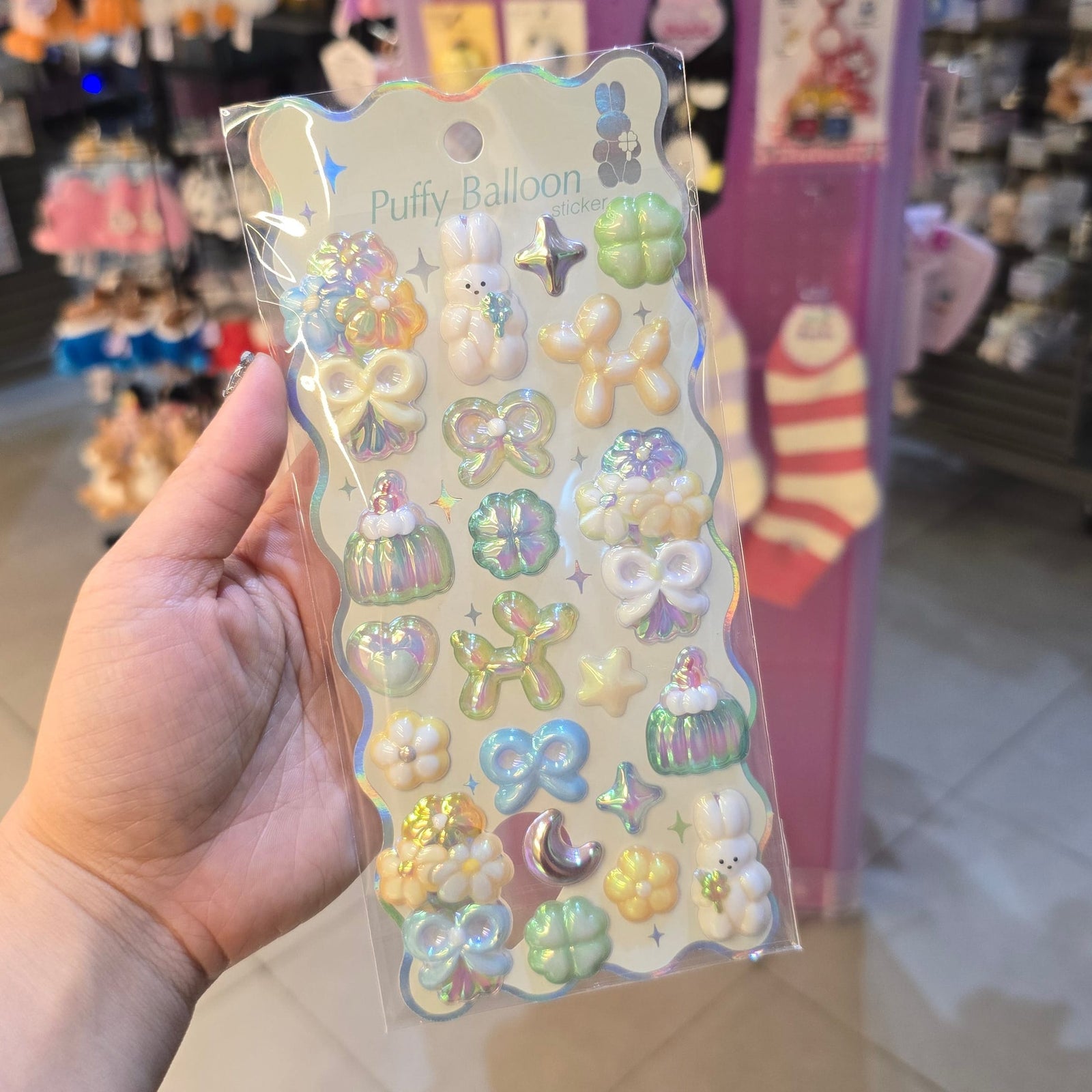 Green Balloon Bonbon Drop Stickers